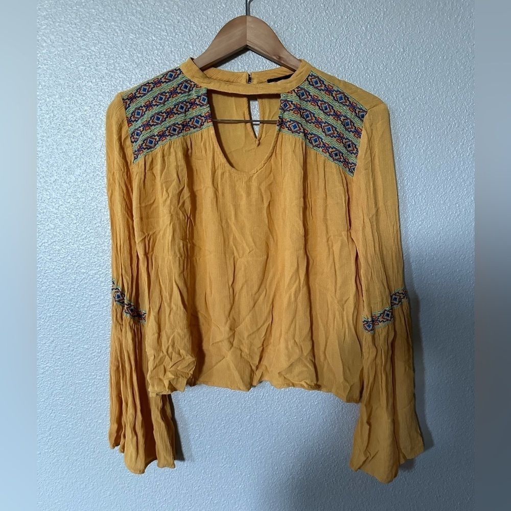 NWOT Rock & Roll Cowgirl Yellow Women's Blouse Size S